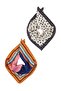 وشاح منقوش باللونين الأسود والأبيض مقاس 50*50 سم مكون من قطعتين TWOSS25FU00000
