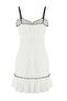 White Woven Shirred Beach Mini Dress Tbess25El00147 - 6