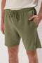 Khaki Oversize/Wide Cut Washed/Aged Look 100% Cotton Shorts & Bermuda Tmnss25Sr00046 - 3