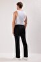 Siyah Regular Fit Örme Esnek Rahat Beli Bağlamalı Lastikli Duble Paça Pantolon TMNAW25PL00002 - 5