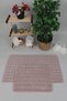 Modern bubble washable non-slip plush bath mat rug 2-piece toilet set 50x80-50x40cm pink