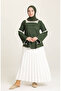 Şile Fabric Lace Blouse 0017-04 Khaki