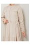 Lace Natural Fabric Button-Down Denim Dress Beige - 4