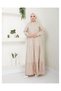 Lace Natural Fabric Button-Down Denim Dress Beige - 5