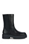 Women's Black Zippered Spherica Leather Boots D36Vdk00043C9999