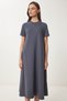 A-Line Summer Knitted Dress Anthracite Lub0005 - 4