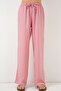 Women's Wide Leg Linen Trousers 6735 - Powder - 4