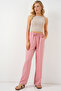 Women's Wide Leg Linen Trousers 6735 - Powder - 3