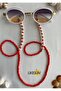 Love Collection - Double Wrapped Necklace with Glasses String, Antique and Chain Detail
