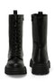 24K-1028 4Pr Black Women's Biker Boots - 5