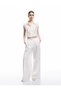 X Melis Ağazat - Textured Classic Collar Sleeveless Crop Shirt with Viscose Fabric Lining - 2