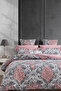 Reversible Double Duvet Cover Set with Fitted Bed Sheet Azra Salmon - 6