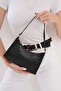 Black Crocodile Patterned Baguette Baguette Hand and Shoulder Bag Gc009000k - 4
