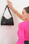 Black Crocodile Patterned Baguette Baguette Hand and Shoulder Bag Gc009000k - 5