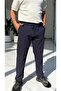 Men's Side Pockets Elastic Waist Lace-Up Comfortable Fit Fabric Relaxed Pants - 2