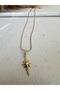 Star Pattern Steel Minimal Necklace - Cagla Şikel