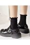 3-Pack Ruffle Detail 3-Color 100% Cotton Women's Socks - 7