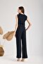 Button Detailed Crop Vest Trousers Women's Set - 7