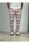 Men's Burgundy Ethnic Motif Relaxed Fit Linen Trousers Coc2228