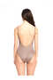 Women's Beige Plain Thin Strap Compacting Swimsuit 23s103st - 5