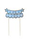 Happy Birthday Plastic Cake Topper Blue Happy Birthday Shiny Acrylic Cake Topper - 2