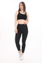 High Waist Premium Summer, Gathering Knitted Sports Tights with Firming Effect Black Color - 3