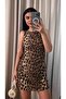 KALIN ASKILI MİNİ LEOPAR ELBİSE - 3