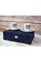 Velvet Boxed Double Flower Pot Gift Porcelain Cup Set - 2