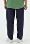 100% Cotton Relaxed Cut Summer Muslin Navy Blue Baggy Trousers - 4