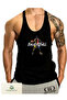 Fitness Gym Tank Top Sportsman Black Thin Strap (Basket)