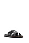 Women's Black Leather Slippers 25Sfd360118 - 6