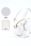White Shk207 Faux Leather Charm Detailed Zippered Hand, Arm and Shoulder Bag with Strap - 6