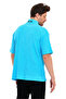 Jacquard Zippered High Collar Short Sleeve Oversize Men's T-Shirt - 4
