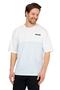 Oversize White/blue Men's Jacquard Crew Neck Short Sleeve T-shirt - 2