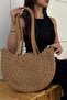 Swan Model Inner Lined Straw Look Beach and Daily, Stylish and Elegant Shoulder Bag
