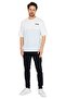 Oversize White/blue Men's Jacquard Crew Neck Short Sleeve T-shirt - 5