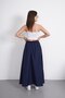 Premium Elastic Waist Long Poplin Skirt with Floto Pocket (90cm) - 5