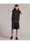 M Lw Fleece Two Yarn Mesh Detailed Sleeveless Hoodie Sweatshirt Men's Black Sweatshirt S231029-001 - 4