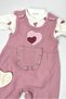 Heart Baby Girl Jumpsuit 3-Piece Jumpsuit Set – Sleeved Bodysuit, Pocket Jumpsuit and Socks |   3-6-9 Months Baby Clothes - 7