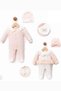 Laced Brodeled Newborn Baby Girl Double Jumpsuit Set - 4
