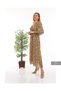Women's Leopard Print Chiffon Maxi Dress - Lined V Neck Dress with Sash Detail - 6