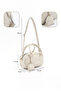 Cream Shk207 Faux Leather Charm Detailed Zippered Hand, Arm and Shoulder Bag with Strap - 4