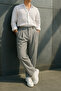 Men's Gray Color Pleated Lycra Comfortable Fit Baggy Fabric Trousers