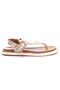 Gold Genuine Leather Flip Flops Brown Leather Ankle Strap Women's Summer Sandals - 3