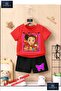 Kids “Ecrn Girl with Heart“ Custom Printed Crew Neck T-Shirt - Shorts Set