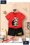 Children's “Duck on Top of 3” Special Printed Crew Neck T-Shirt - Shorts Set