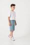 Belt and Ribbed Side Pockets Zippered Boys Shorts - 3