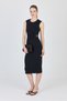 Rochie midi neagră detaliu la curea 251636 - 7