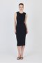 Rochie midi neagră detaliu la curea 251636 - 6