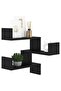 Wall Corner Shelf Black 40x40x50 cm Engineered Wood - 2